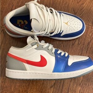 Nike Air Jordan Low - White, Blue, Red, Gold